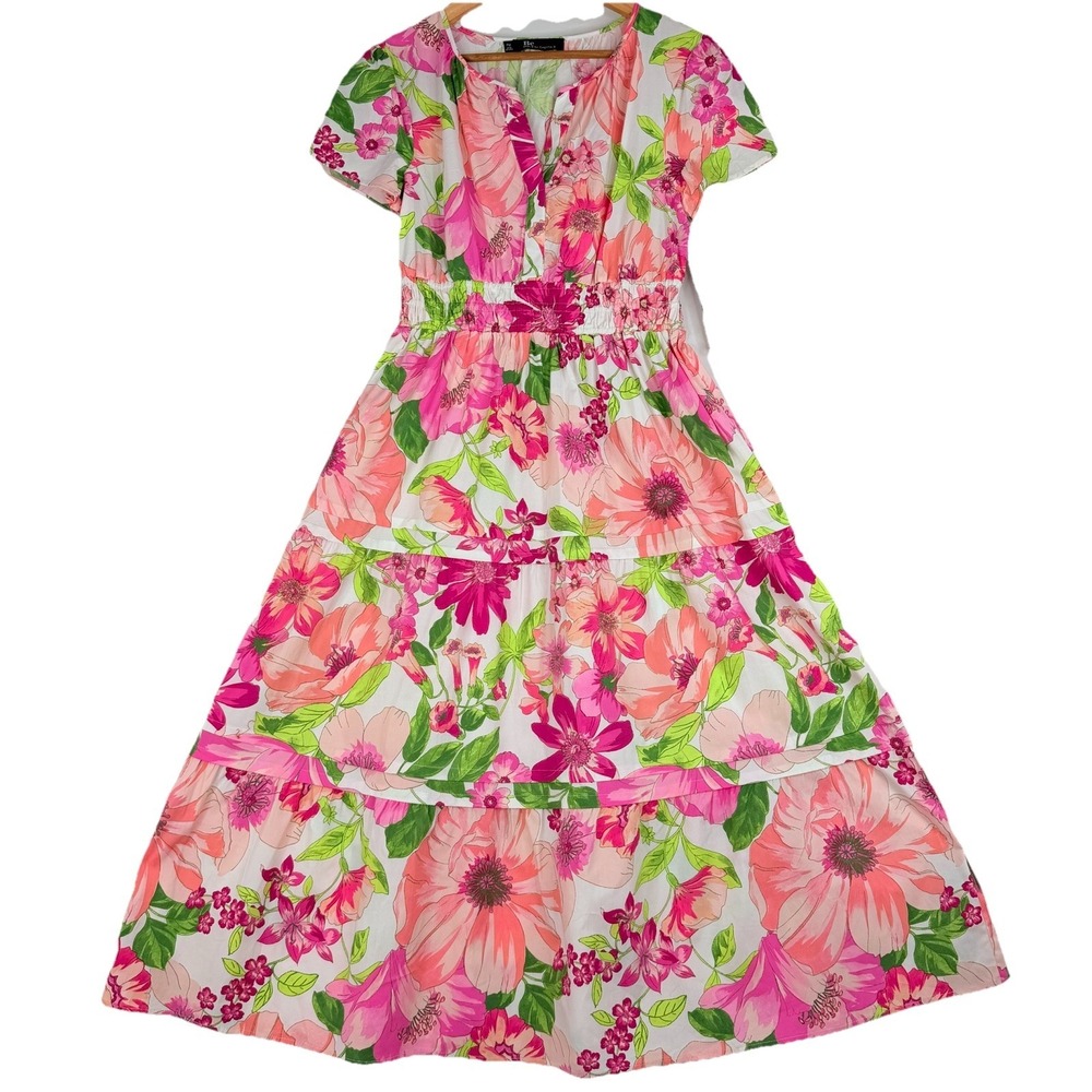 Be by CHETTA B Womens Short‎ Sleeve Floral Maxi Dress SZ-Petite M NWT